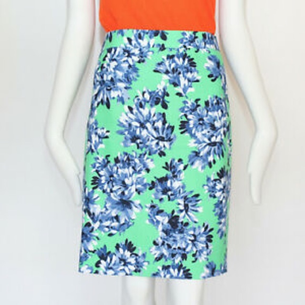 J. Crew floral pencil skirt